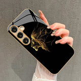 Premium Gold Paint Lion  Phone Case For Samsung