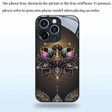Golden Lotus Flower Tempered Glass Phone Case For iPhone