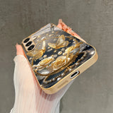 Shockproof Double Butterfly Gold Rose Phone Cover For Samsung