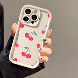 Red Cherry Soft Silicone Phone Case For iPhone