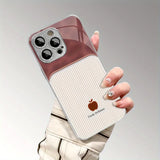 Simple Striped Pattern Tempered Glass Electroplated Phone Case For iPhone