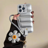 Fashion Down Jacket Lanyard Phone Case for IPhone