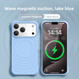 High Quality Magnetic Solid Color Liquid Silicone Wave Pattern Case For IPhone