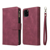 Premium Leather Wallet  Zipper Wallet Card Slots Magnetic Flip Case For iPhone