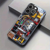 Creative Mechanical Circuit Board Pattern Glass Case For iPhone