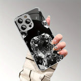 Luxury Diamond For Apple Textured Print Tempered Case For iPhone