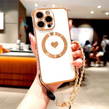 Plating TPU Magnetic Case For iPhone  &Wrist Lanyard