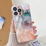 Marble Pattern Tempered Glass Case For iPhone