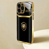 Cool Gold Tiger Pattern Gold Metallic Paint Glass Case For iPhone