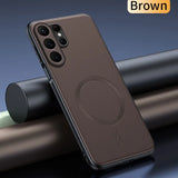 Magnetic Leather Shield Anti-Fingerprint Case For Samsung Galaxy S26 Ultra
