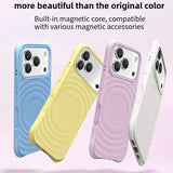 High Quality Magnetic Solid Color Liquid Silicone Wave Pattern Case For IPhone