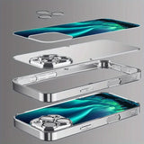 Snow Forest Night Sky Tempered Glass Case For iPhone