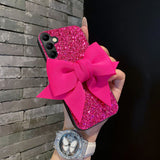 Lovely Fabric Bowknot Glitter Case For Samsung