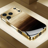 Luxury Brown Gradient Stripe Shockproof Case For iPhone