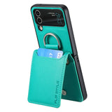 Magnetic Ring Holder Leather Wallet Cards Solt Case for Samsung Galaxy Z Flip