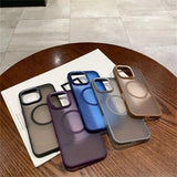 Luxury Spiricle Magnetic Camera Protection Matte Case for iPhone
