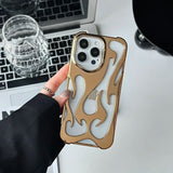 Fashion Matte 3D Hollowed Flame Phone Case For iphone