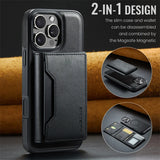 2 in 1 Magnetic Leather Wallet Case for iPhone