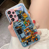 Mechanical tempered glass phone case For Samsung