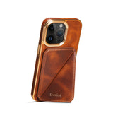 Magnetic Plating Shockproof Leather Card Holder Case For iPhone