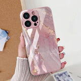 Marble Pattern Tempered Glass Case For iPhone