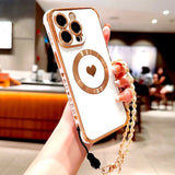 Plating TPU Magnetic Case For iPhone  &Wrist Lanyard