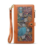 Crossbody Zipper Wallet Card Holder Lanyard Leather Case for Iphone