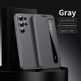 Smart Leather Window View Touch Display Flip Shell Case for Samsung