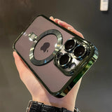 Luxury Magnetic Plating Clear Case For iPhone
