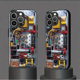 Creative Mechanical Circuit Board Pattern Glass Case For iPhone