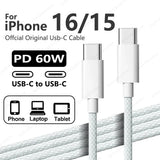 Original 60W PD USB-C to USB C Fast Charging Cable For iPhone