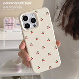 Cute Cartoon Cherry Graphic Silicone Soft Case For iPhone
