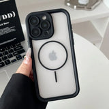 Luxury Frosted Transparent Magnetic Case For iPhone