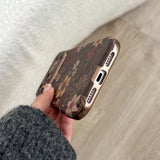 Korean Ins Full Screen Retro Vibrant Flower Leather Wrist Strap Case for iPhone