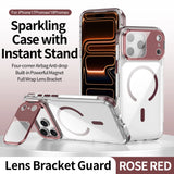 Luxury Clear Lens Flip Stand MagSafe Case For iPhone