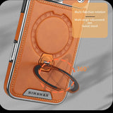 Magnetic Rotat Bracket Luxury Leather Phone Case For iPhone