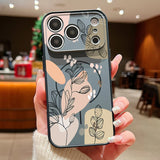 White Magnolia Flower Pattern Magnetic Case For iPhone