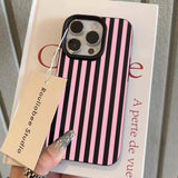 Colorful Striped Minimalist INS Couple Case For iPhone