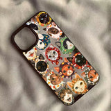 Colorful Cat Design Clear Phone Case For iPhone