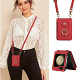Crossbody Leather Cards Solt Wallet Bag Case For Samsung Galaxy Z Flip