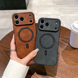 Luxury Matte Leather For Magnetic Case For iPhone