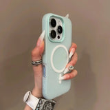 Luxury Candy Magnetic Wireless Charge Matte Phone Case For iPhone