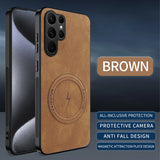 Leather Texture Magnetic Case For Samsung Galaxy S26
