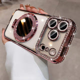 MagSafe Diamond Mirror Transparent TPU Magnetic Case For iPhone
