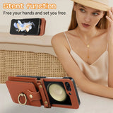 Crossbody Leather Cards Solt Wallet Bag Case For Samsung Galaxy Z Flip