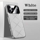Luxury Frame Leather  Plating Camera Protect Shockproof Case  For iPhone
