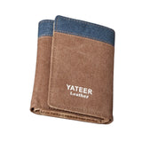 Simple Canvas Triple Fold Wallet