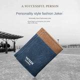 Simple Canvas Triple Fold Wallet