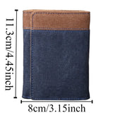 Simple Canvas Triple Fold Wallet