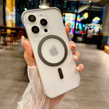 Ultra Thin Frameless Matte Magnetic Wireless Charge Translucent Case For iPhone